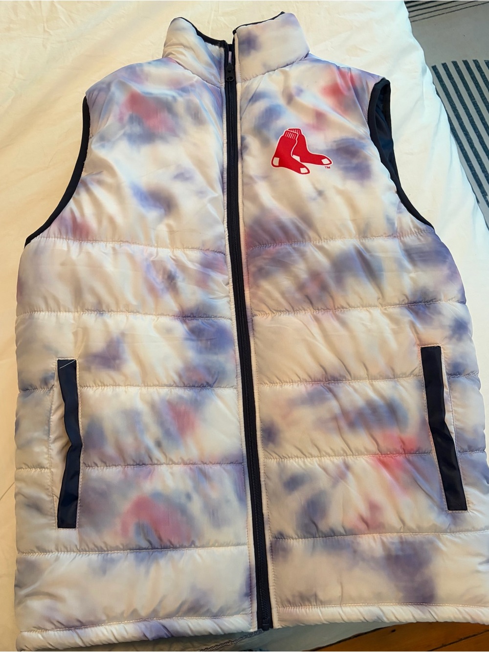 Grateful Dead unisex Tie-Dye Pufferi Vest in White, Purple,Pink